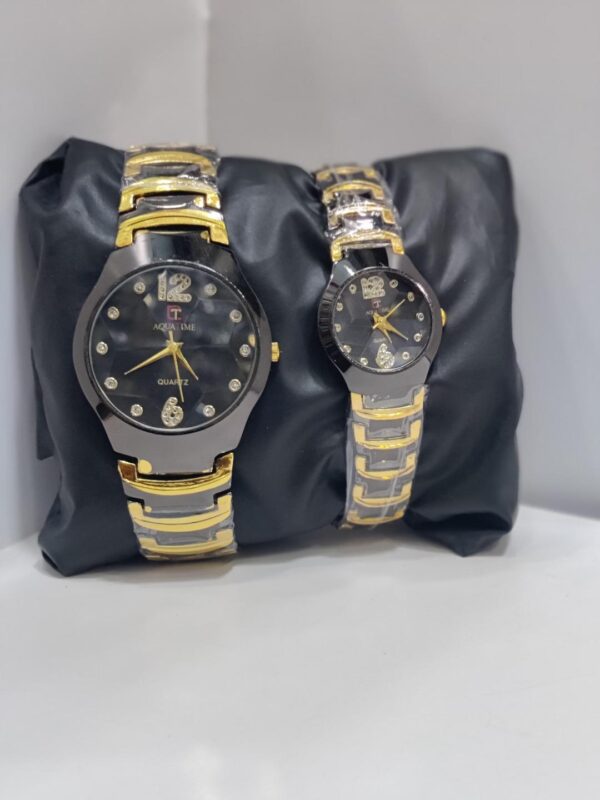 Couple Gold and Black chain watches - Image 2
