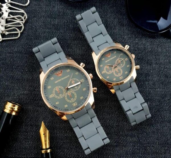 Couples chronograph watchs Grey