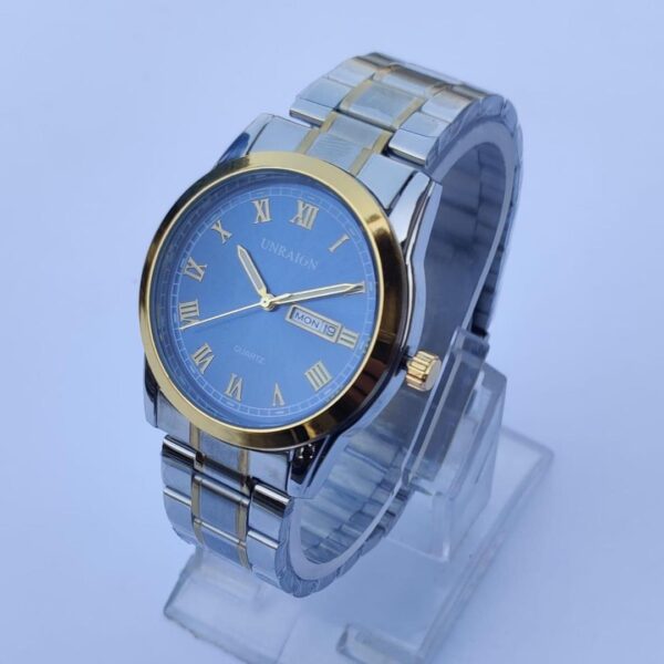 Men's Quartz Round silver analogue watch 1 Pc chain strap